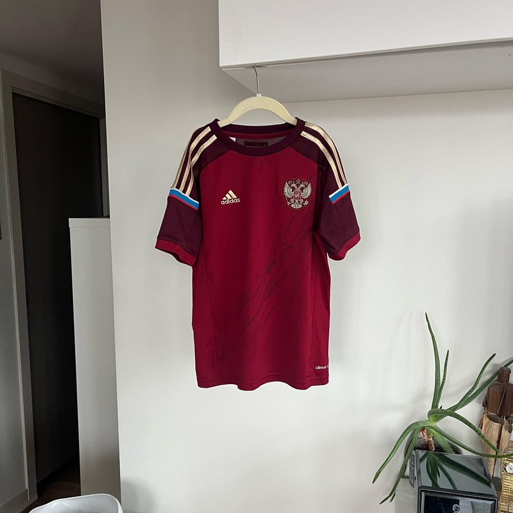 Russia National Team Home Maroon/Gold Jersey Adidas Kids Sz 11-12Y/A